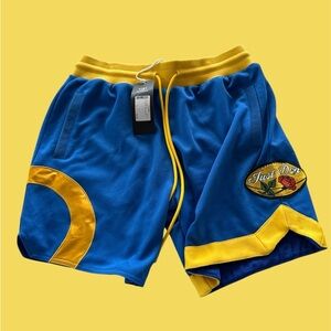 Just Don Athletic Shorts in Blue and Gold